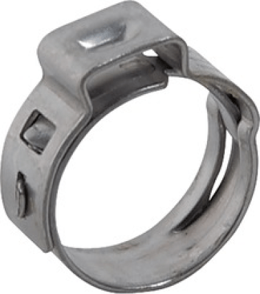 One-Ear Stepless Hose Clamp 304 Stainless Steel .764-.890 .27559x .0236 (10 per pack)