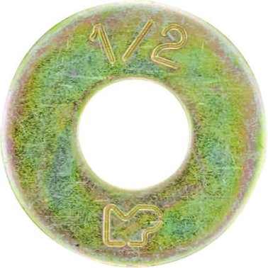 Flat Washer Thru-Hardened SAE Yellow Zinc Finish Steel 3/8    (100 per pack)