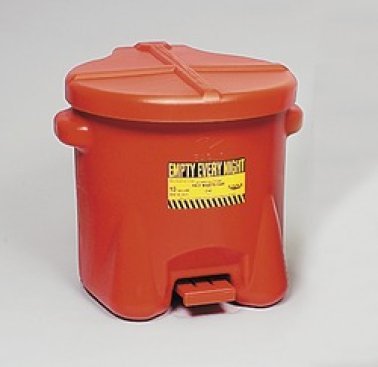 Eagle - Oily Waste Can 10-Gallon Polyethylene Red Foot-Operated Lid (Sold Individually)