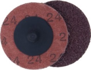 Locking Grinding Disc, Aluminum Oxide Grain, Fast, Easy-to-Use Twist-On Mounting, 24 Grit, 2" Diameter (Pack of 25)