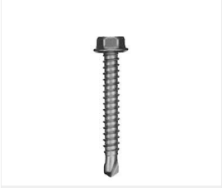 Self-Drilling Screw, Hex Washer Head, Steel, Zinc Finish, #2 Point, #6-20 x 5/8" (Pack of 100)
