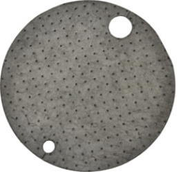 Spilfyter - Standard Grade Universal Drum Top Sorbent Pad with Cut Outs For Bung Hole and Air Hole, Black, 14 Gallons/Case Absorption Capacity, Double Weight, 22", 25/Box (Pack of 1)