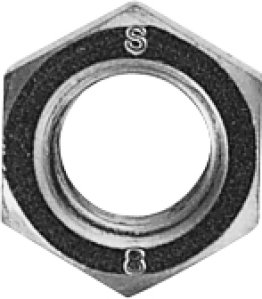 Hex Nut Metric Property Class 8 JIS B1181-8 Zinc Finish Steel M8-1.25 (50 per pack)