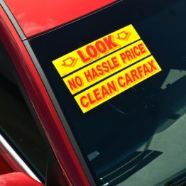 15" Yellow & Red Adhesive Windshield Slogans