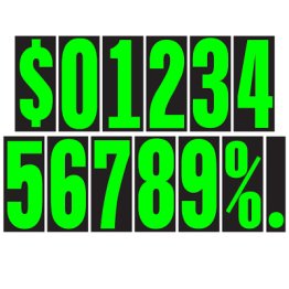 5 1/2" Chartreuse Adhesive Windshield Numbers
