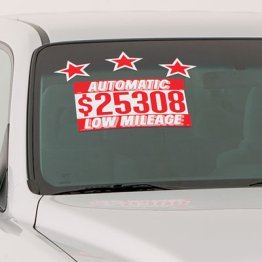 5" Red and White Adhesive Windshield Numbers