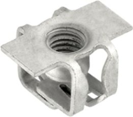 Air Duct & Rear Bumper Bracket Nut; Thread Size: M6-1.0; Head Size: 8mm x 18mm; Overall Height: 11mm; Zinc Organic (Pack of 25)
