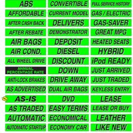 15" Chartreuse Adhesive Windshield Slogans