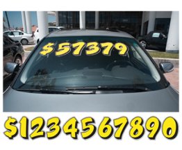 Die Cut Graphic Windshield Numbers - Yellow & Black