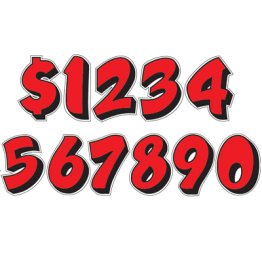 Die Cut Graphic Windshield Numbers - Red & Black