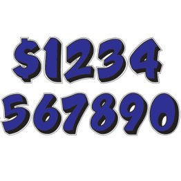 Die Cut Graphic Windshield Numbers - Blue & Black