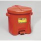 Eagle - Oily Waste Can 10-Gallon Polyethylene Red Foot-Operated Lid (Sold Individually)
