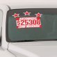 5" Red and White Adhesive Windshield Numbers