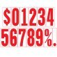 5" Red and White Adhesive Windshield Numbers