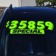 15" Chartreuse Adhesive Windshield Slogans